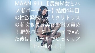 MAAN-911 【長身M女とハメ潮パーティー】結婚4年目の性欲発散！デカクリトリスの潮吹き長身美女を徹底責め！野外ロータープレイで●めた後は、ホテルでじっくりアナル観察！！